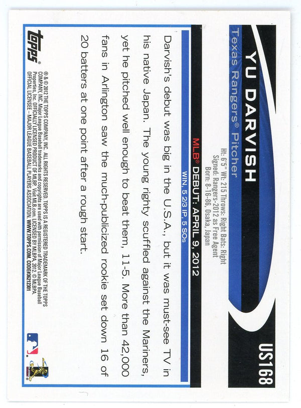 Yu Darvish 2012 Topps Unsigned Rookie Card