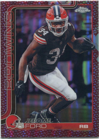 Jerome Ford 2025 Topps Chrome Leather Football Refractor Card #71