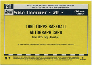 Nico Hoerner 2025 Topps Update Autographed Card #90AU-NH