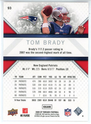 Tom Brady 2009 Upper Deck Sp Threads Card #93