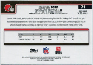Jerome Ford 2025 Topps Chrome Leather Football Refractor Card #71