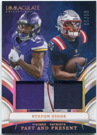 Stefon Diggs 2025 Panini Immaculate Past And Present Dual Jersey Card #PPM-SDS 9/99