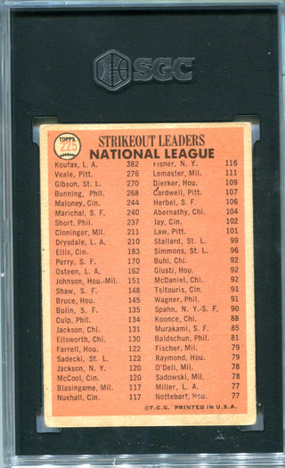 N.L Strikeout leaders 1966 Topps SGC 4.5 Card