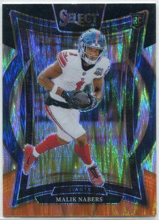 Malik Nabers 2024 Panini Select Concourse Orange & Black Shock Prizm RC #29