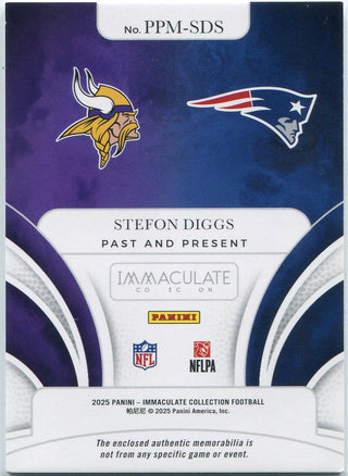 Stefon Diggs 2025 Panini Immaculate Past And Present Dual Jersey Card #PPM-SDS 9/99