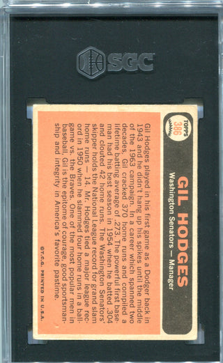 Gil Hodges 1966 Topps #386 SGC 4.5 Card