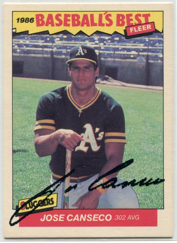 Jose Canseco 1986 Fleer Baseballs Best Autographed Card