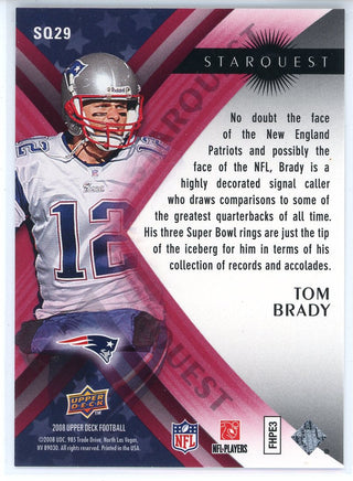 Tom Brady 2008 Upper Deck Starquest Card #SQ29