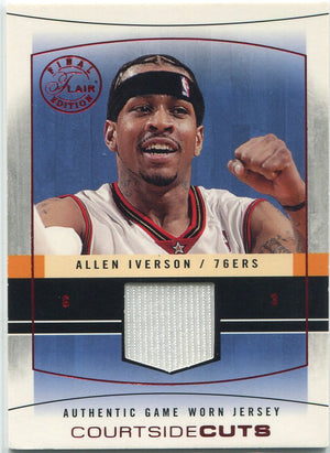 Allen Iverson 2003 - 2004 Fleer Flair Final Edition Courtside Cuts Jersey Red Parallel Card #CC-AI 101/175