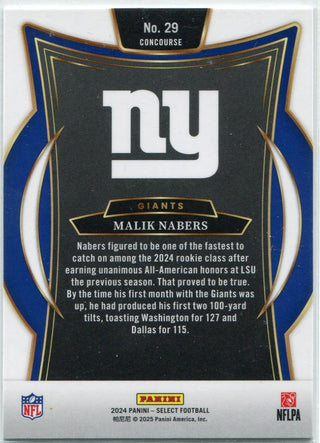 Malik Nabers 2024 Panini Select Concourse RC #29