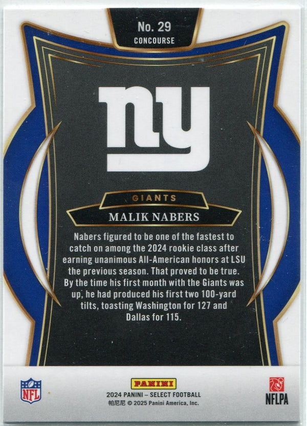 Malik Nabers 2024 Panini Select Concourse RC #29