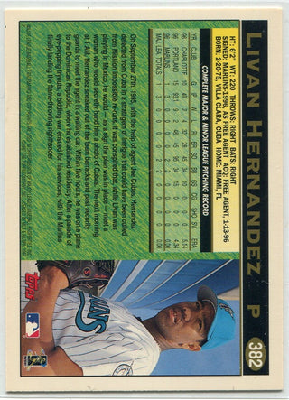 Livan Hernandez 1997 Topps Autographed Card