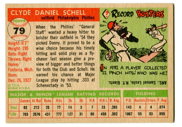 Danny Schell 1955 Topps #79 Card