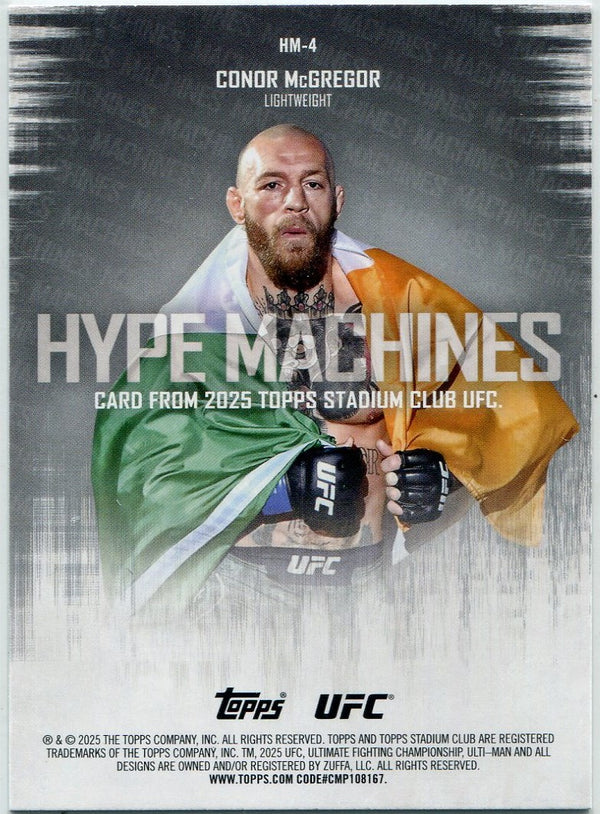 Conor McGregor 2025 Topps Stadium Club Hype Machines Card #HM-4