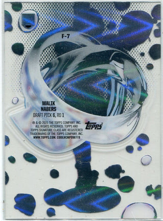 Malik Nabers 2025 Topps Signature Class Fluidity Acetate RC #F-7