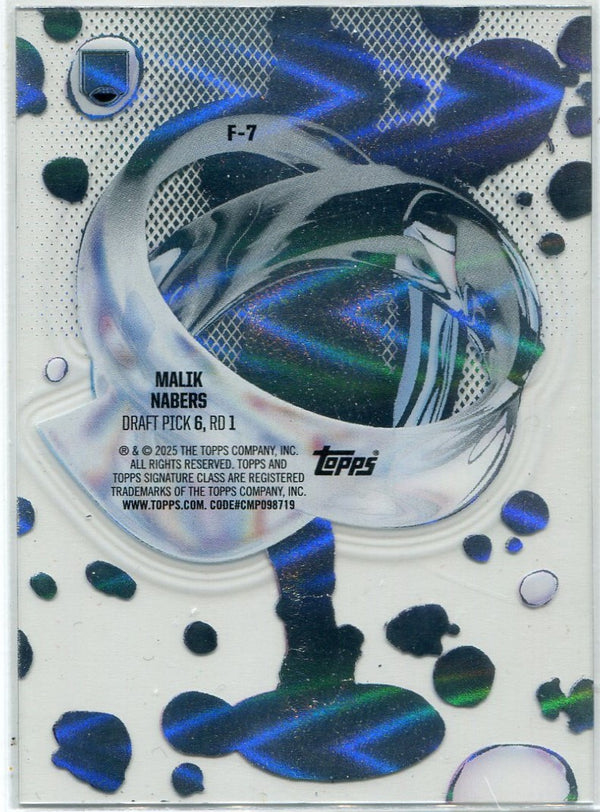 Malik Nabers 2025 Topps Signature Class Fluidity Acetate RC #F-7