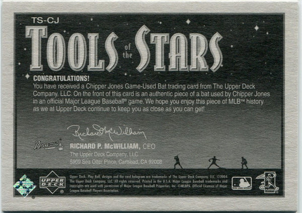 Chipper Jones 2004 Upper Deck Play Ball Tools Of The Stars Bat Relic #TS-CJ