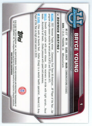 Bryce Young Alabama 2022 Topps Bowman University Card #1