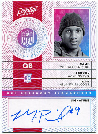 Michael Penix Jr. 2024 Panini Prestige NFL Passport Signatures Autographed RC #NPS-MPJ