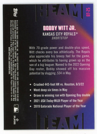 Bobby Witt Jr 2022 Topps Beam Team Stadium Chrome #BT-25 Card