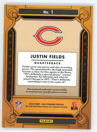 Justin Fields 2023 Panini Gold Standard Heart of Gold Patch Relic #1