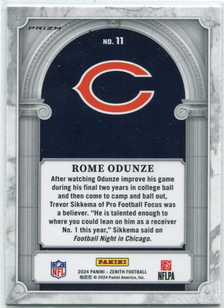 Rome Odunze 2024 Panini Zenith Marquee Orange Prizm RC #11