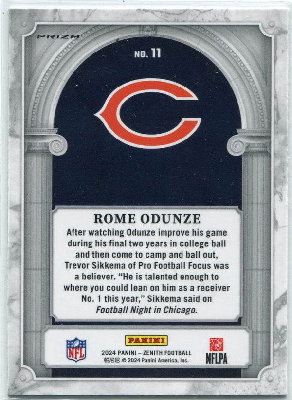 Rome Odunze 2024 Panini Zenith Marquee Orange Prizm RC #11