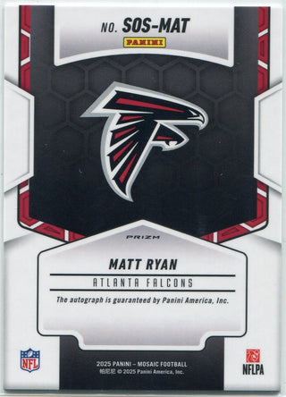 Matt Ryan 2025 Panini Mosaic Showtime Autographed Card #SOS-MAT