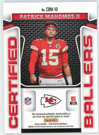 Patrick Mahomes 2023 Panini Certified Ballers Patch Relic #CBM-10