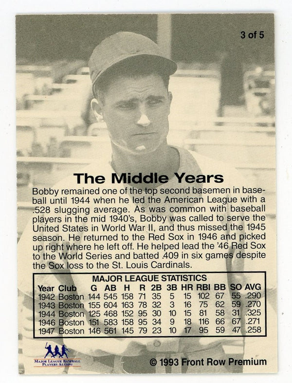 Bobby Doerr 1993 Fleer All-Time Greats Set #0779 of 2,000 Cards