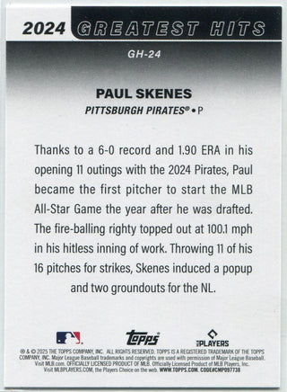 Paul Skenes 2025 Topps Greatest Hits Card #GH-24