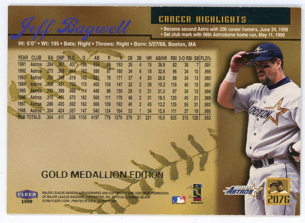 Jeff Bagwell 1999 Fleer Ultra Gold medallion Edition #207G