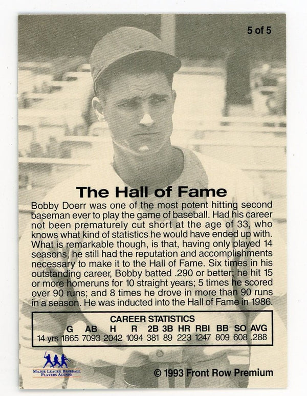 Bobby Doerr 1993 Fleer All-Time Greats Set #0779 of 2,000 Cards