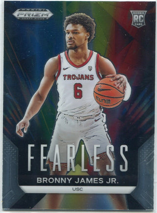 Bronny James Jr 2024 Panini Prizm Draft Picks Fearless RC #3