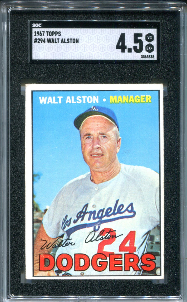 Walt Alston 1967 Topps Card #294 SGC 4.5 Card