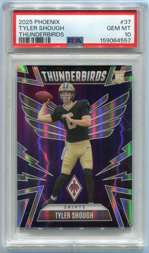 Tyler Shough 2025 Panini Phoenix Thunderbirds RC #37 PSA Graded 10