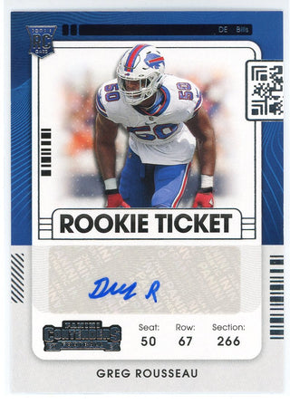 Greg Rousseau Autographed 2021 Panini Contenders Rookie Ticket Card #158