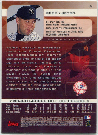 Derek Jeter 2002 Topps Finest Card #14