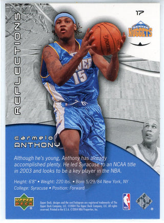 Carmelo Anthony 2004 Upper Deck Reflections Card #17