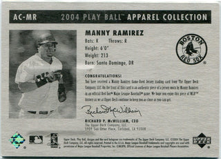 Manny Ramirez 2004 Upper Deck Play Ball Apparel Collection Jersey Card #AC-MR