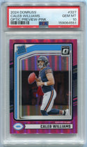 Caleb Williams 2024 Panini Donruss Optic Preview Rated Rookie Pink Prizm RC #327 PSA Graded 10