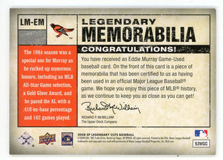 Eddie Murray 2008 Upper Deck Legendary Memorabilia Patch Relic #LM-EM