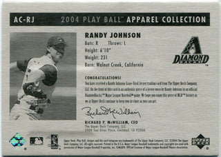 Randy Johnson 2004 Upper Deck Play Ball Apparel Collection Jersey Card #AC-RJ