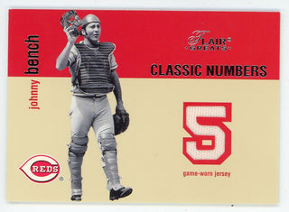 Johnny Bench 2003 Fleer Flair Greats Classic Numbers Patch Relic