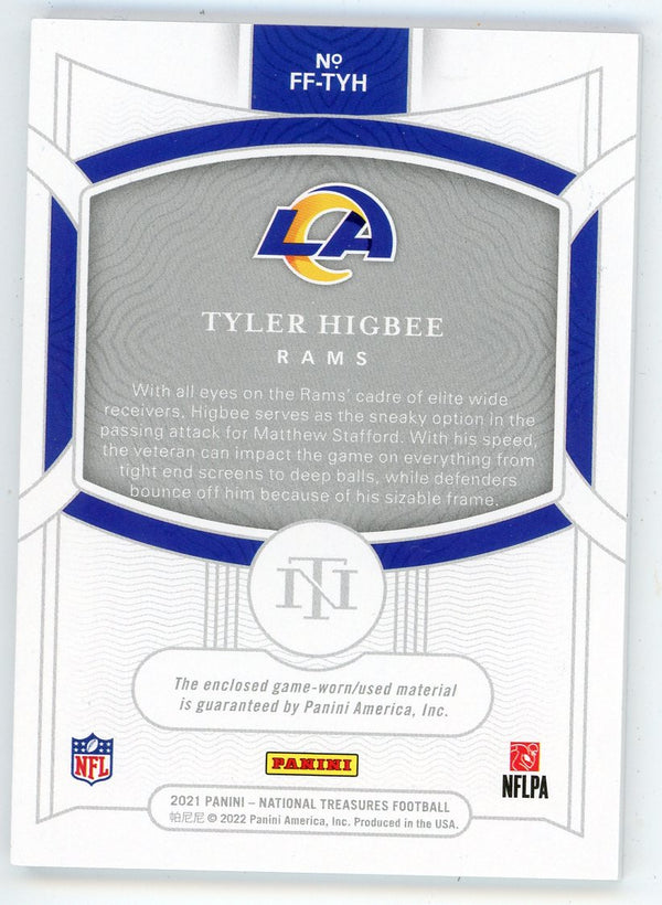 Tyler Higbee 2021 Panini National Treasures Patch Relic #FF-TYH