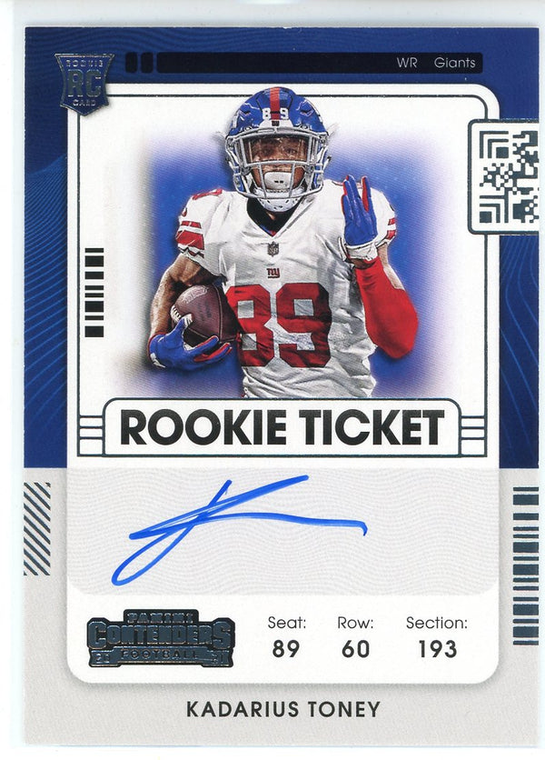 Kadarius Toney Autographed 2021 Panini Contenders Rookie Ticket Card #110