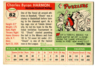 Chuck Harmon 1955 Topps #82 Card