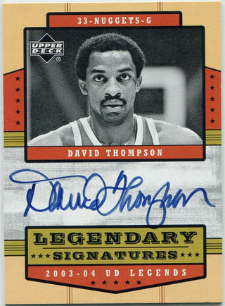 David Thompson 2003 - 2004 Upper Deck Legends Legendary Signatures Autographed Card #LS-DT