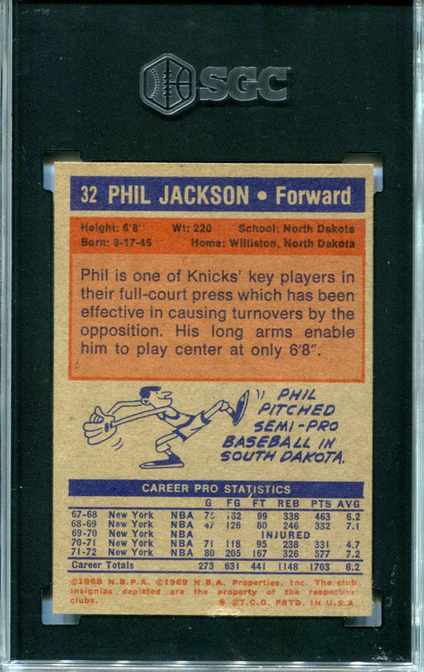 Phil Jackson  1972-73 Topps #32 SGC 6.5 Card