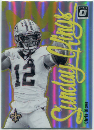 Chris Olave 2024 Panini Donruss Optic Sunday Kings Silver Prizm Card #17